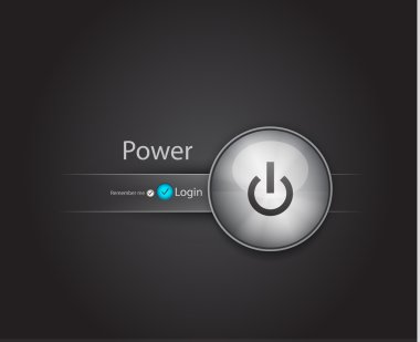 Vector login page with power button clipart