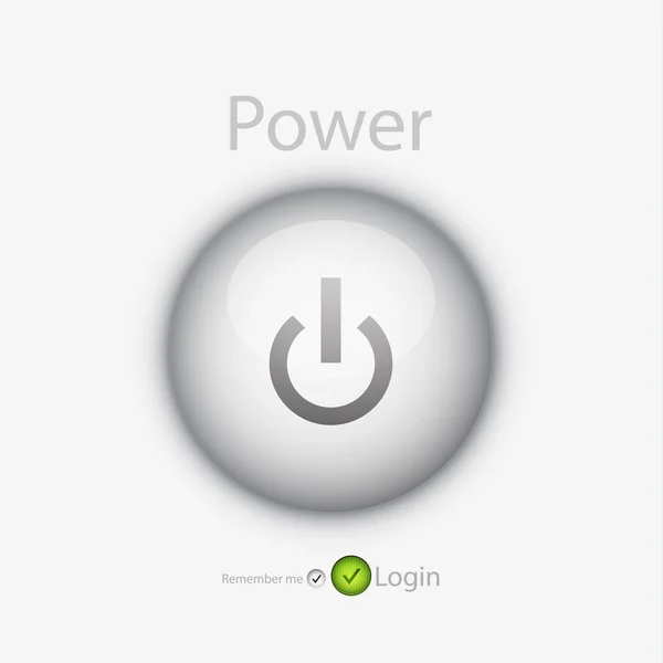 Vektor logga sidan med power-knappen — Stock vektor