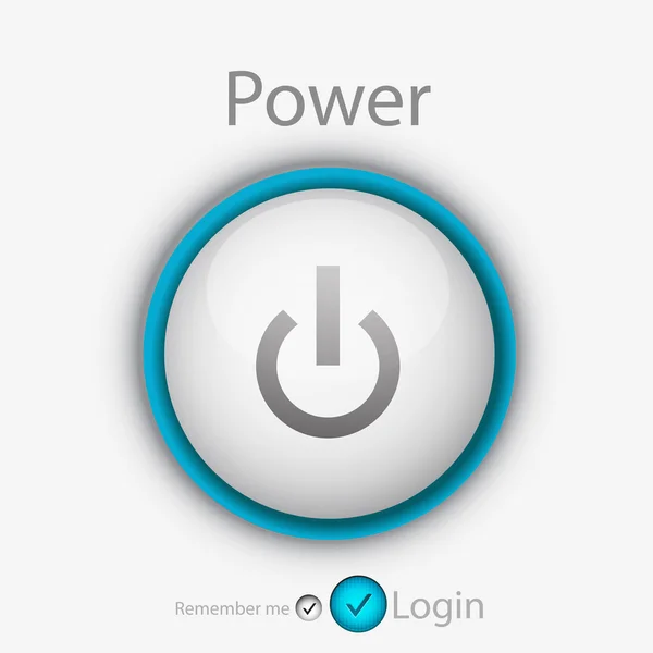 Vector login page with power button — Stock Vector