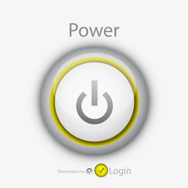 Vector login page with power button — Stock Vector