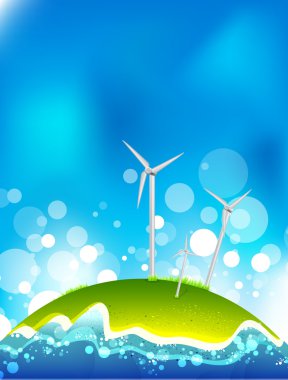 Energy saving concept. Windmills. clipart