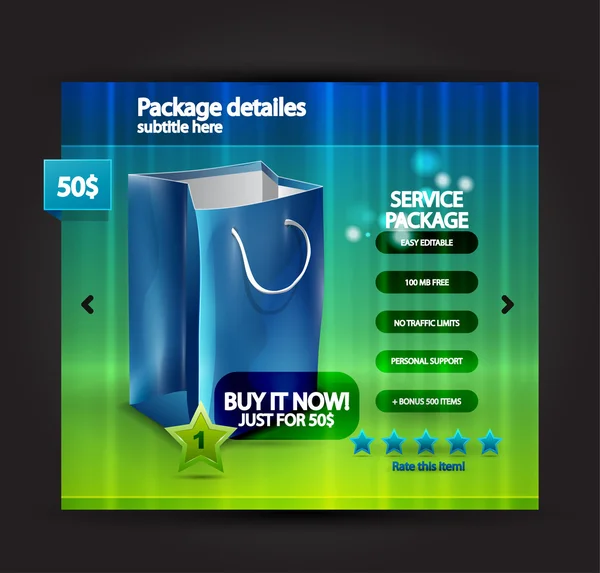 Page de produit de vente web vectoriel — Image vectorielle