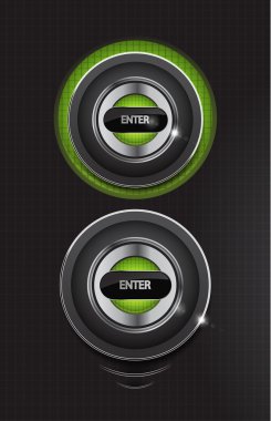 Hi-tech enter round buttons clipart