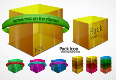 Web package boxes with ribbon clipart