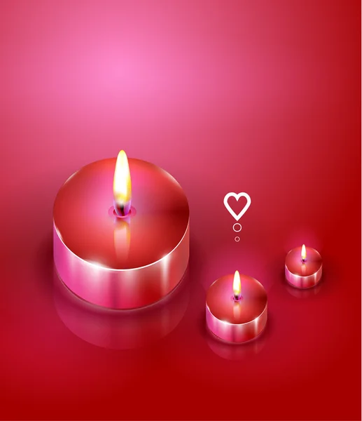 Aroma candles. Romantic background — Stock Vector