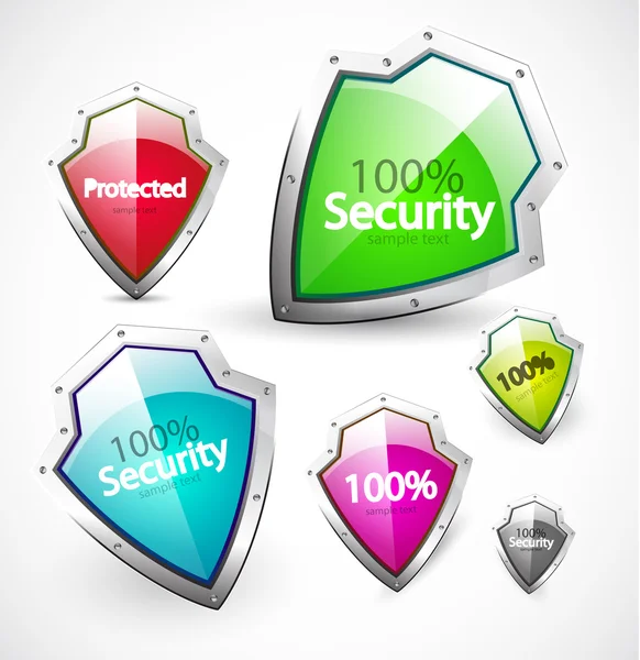 Protected and security icons — Stock Vector