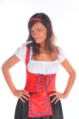 geleneksel Bavyera elbiseli kız