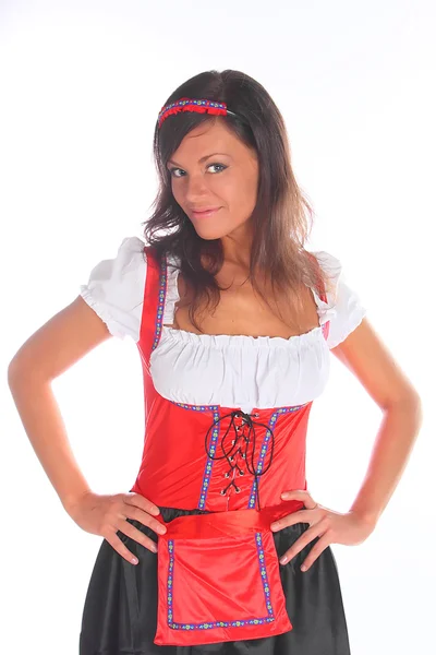The girl in a traditional Bavarian dress — Stock Photo, Image