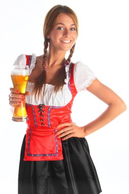 The girl in a traditional Bavarian dress clipart