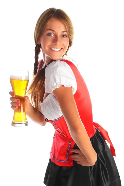 The girl in a traditional Bavarian dress — Stock Photo, Image