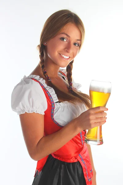 A menina em um vestido bávaro tradicional — Fotografia de Stock