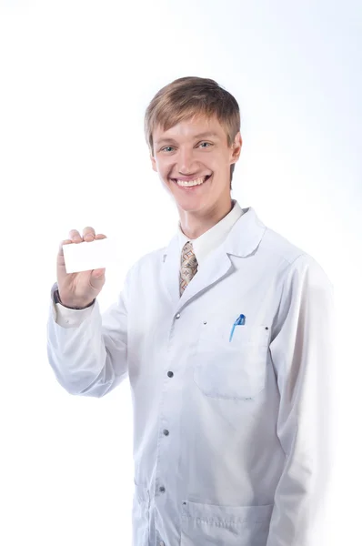Doktor bir kart ile — Stok fotoğraf