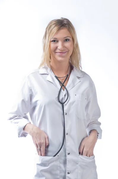 The young girl the doctor — Stock Photo, Image