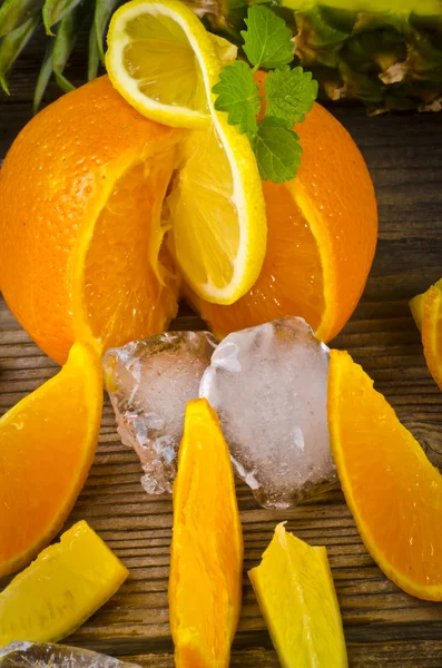 Citrusfélék és a jég — Stock Fotó