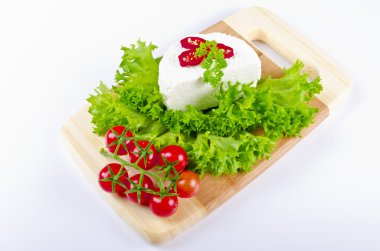 Curd (Polish Twarozek) with tomatoes clipart