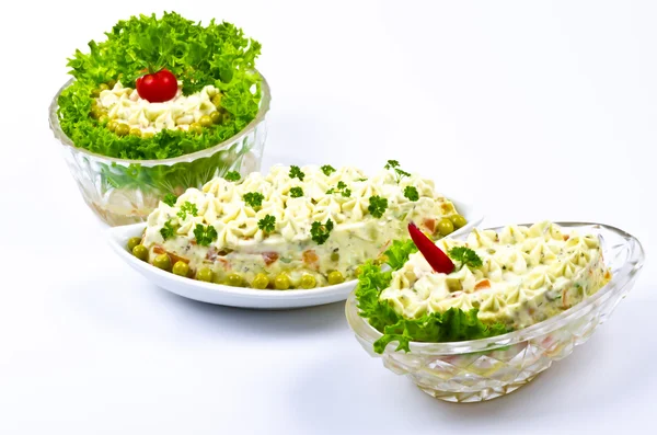 Lehçe mayonez sebze Salatalar — Stok fotoğraf