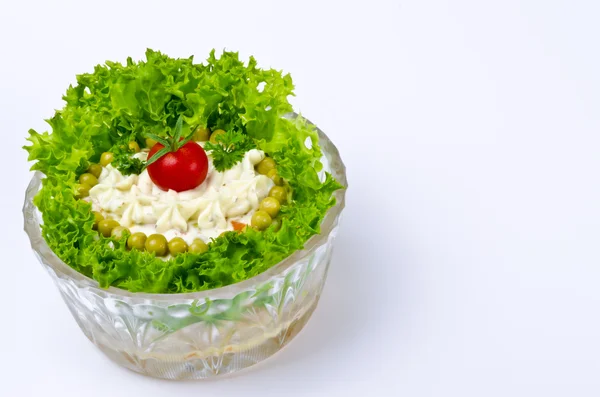 Saladas vegetais polonesas com maionese — Fotografia de Stock