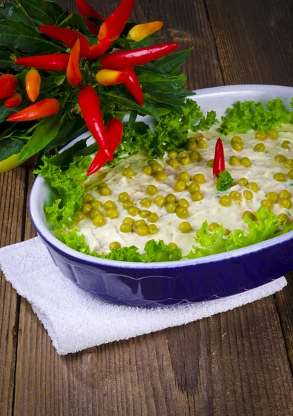 Polnische Gemüsesalate mit Mayonnaise — Stockfoto