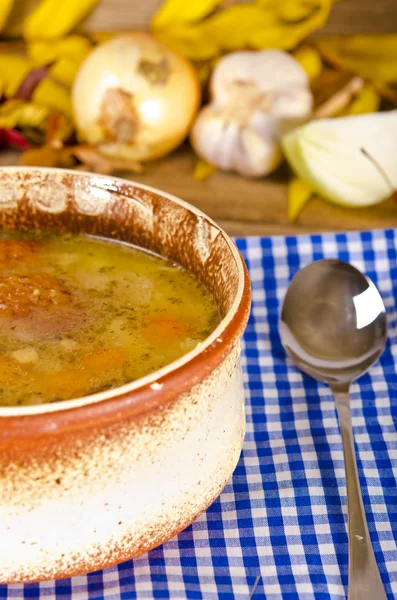 エンドウ豆のスープ (ポーランド語 Grochowka) — ストック写真
