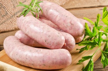 Polish home-baked veal sausage (Biala) clipart