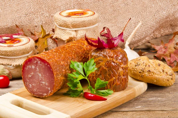 The Szoldra best Polish ham sausage — Stock Photo, Image