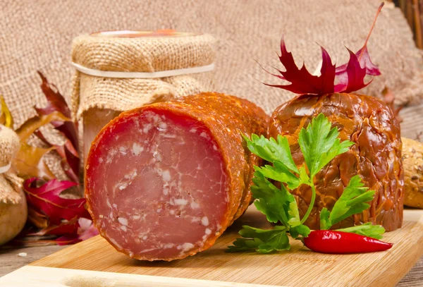The Szoldra best Polish ham sausage — Stock Photo, Image