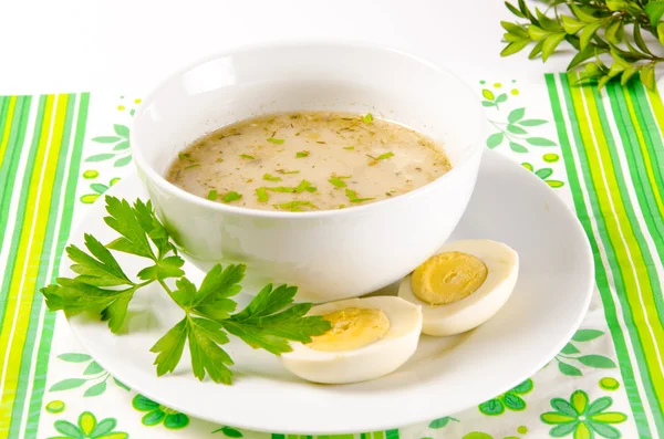 Zurek é uma sopa polonesa decente — Fotografia de Stock