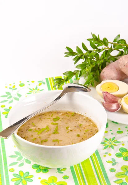 Зурек - приличный польский пасхальный суп — стоковое фото