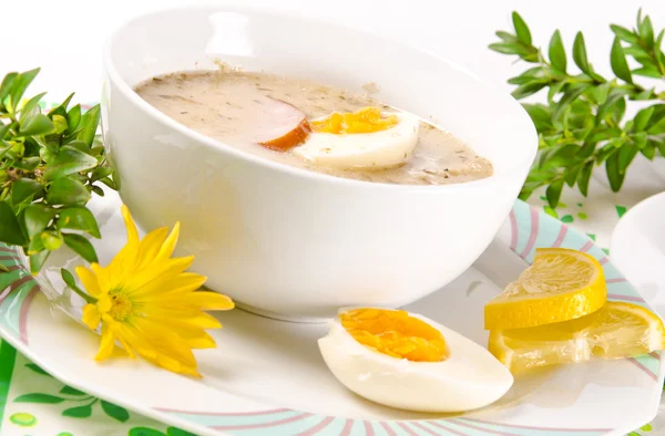 Żurek jest przyzwoity Polski Wielkanoc zupa — Zdjęcie stockowe