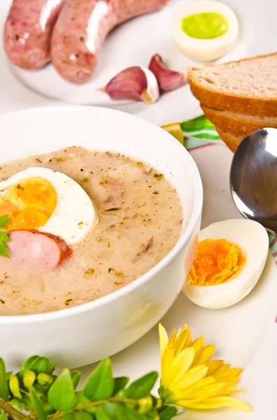 Zurek is a decent Polish Easter soup — Stock Photo, Image