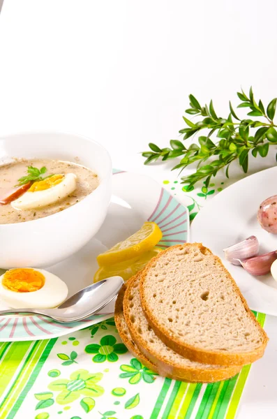 Zurek è una zuppa polacca decente — Foto Stock