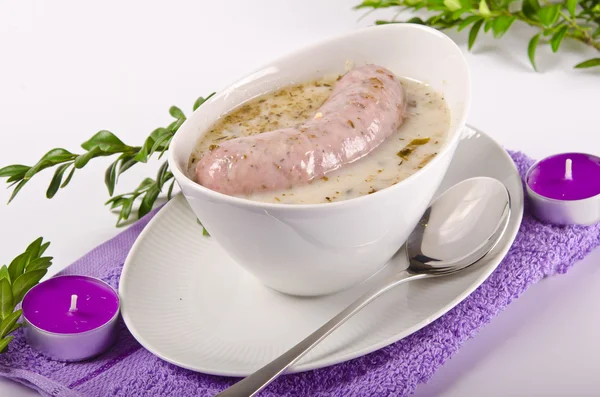 Easter breakfast with Polish veal sausage — Stock Photo, Image