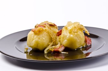 Potato dumplings with meat filling clipart