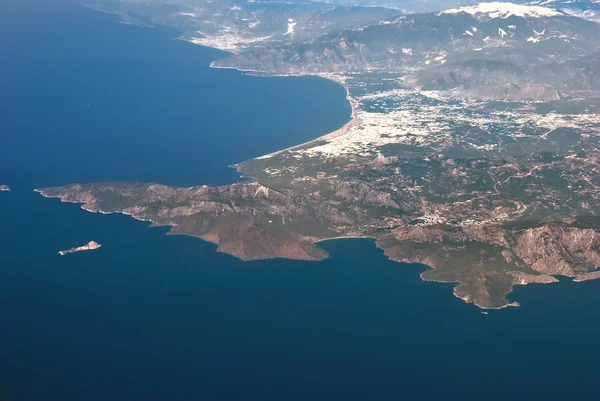 stock image Aerial view of egypt coastline. airplane view