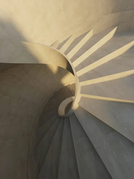 Interior abstrato com escada em espiral — Fotografia de Stock