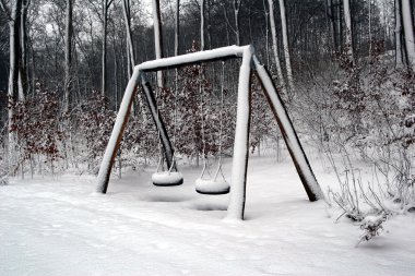 Playground under snow clipart