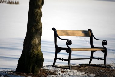 Winter bench clipart