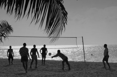 Silhouettes Volleyball players clipart