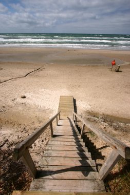 Summer in denmark: beach of loekken, clipart