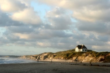 Summer in denmark: beach of loekken, clipart