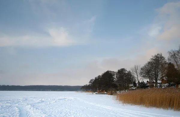 Зимнее озеро — стоковое фото