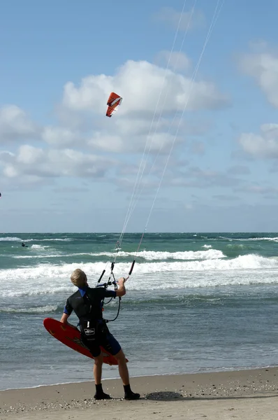 Beach aktiviteter: kite — Stockfoto