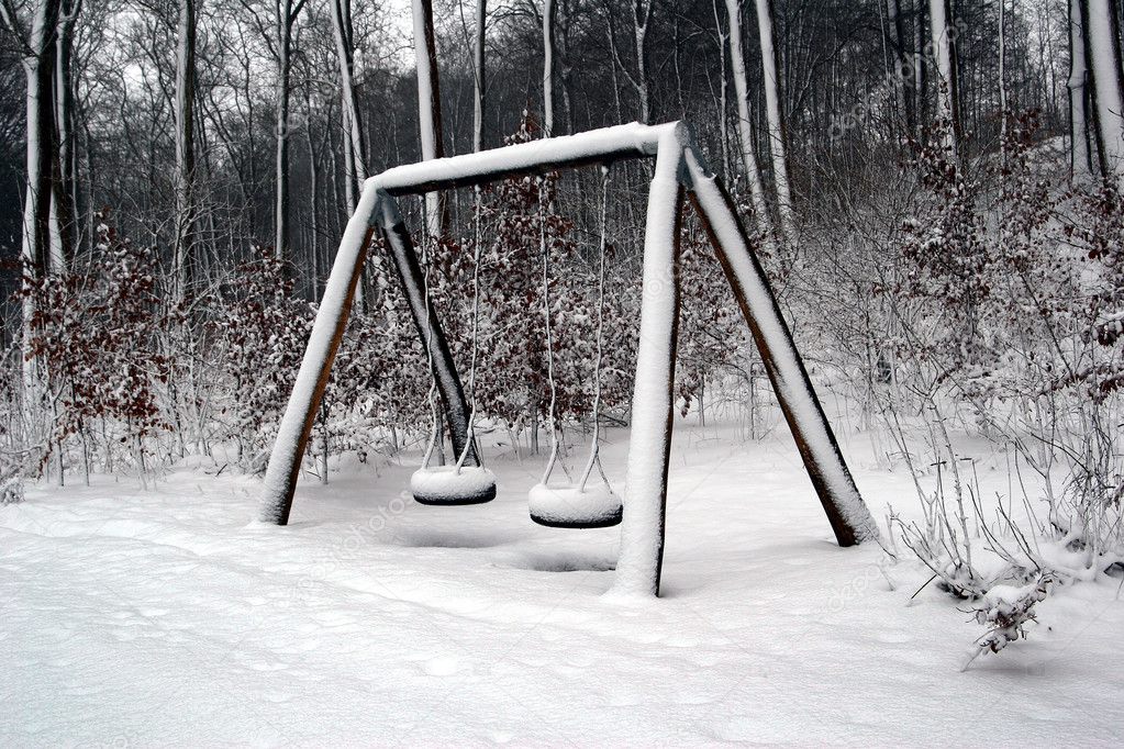 Playground under snow