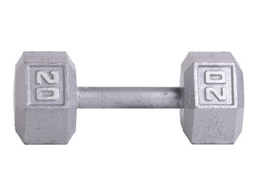 Twenty pound metal dumbbell clipart