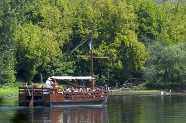 Barge on the Dordogne clipart