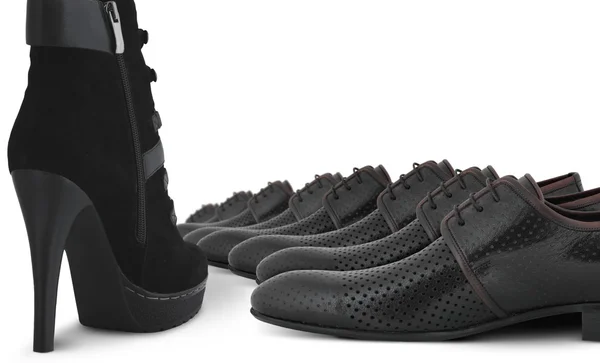 Mannelijke en vrouwelijke schoenen concept — Stockfoto