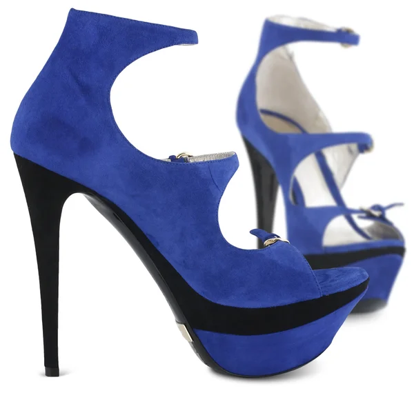 Azul verão sapatos femininos — Fotografia de Stock