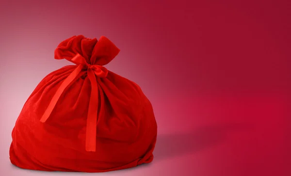 在红色的圣诞老人礼品袋 — 图库照片