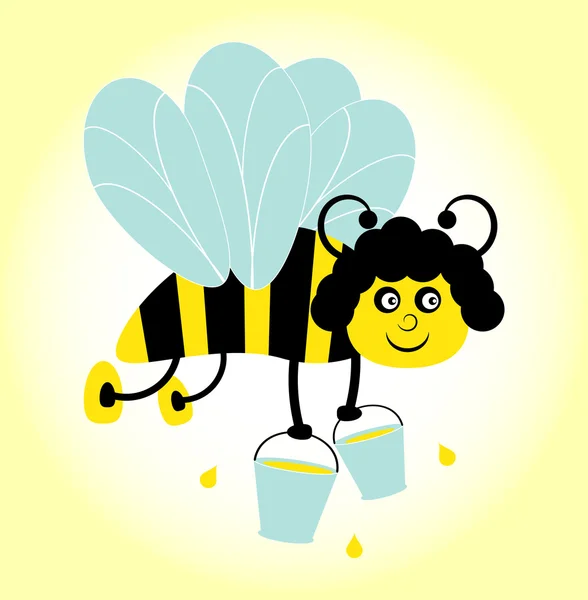Biene mit Eimer — Stockvektor