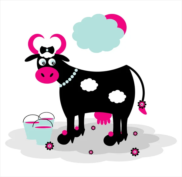 Vacca nera — Vettoriale Stock